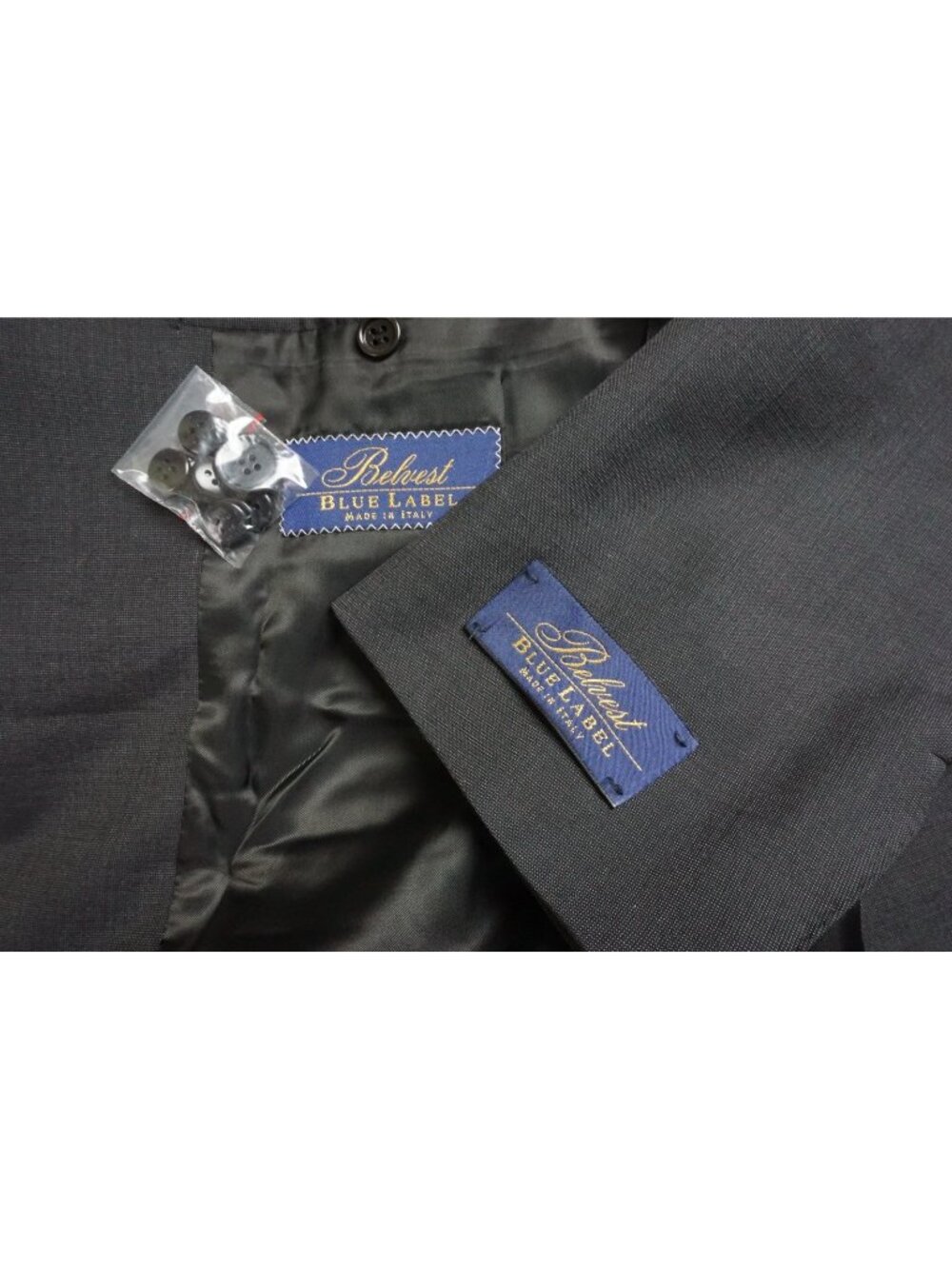 Belvest Pindot Gray Silk Blend 2 Pc Suit Jacket Pants Sz 44R Brand New